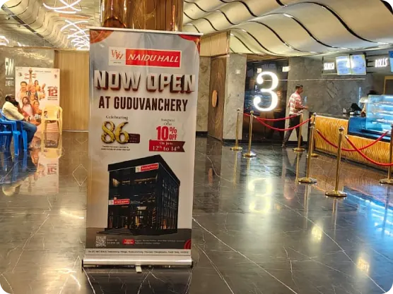 NAIDU HALL BRANDING IN MULTIPLEX LOBBY